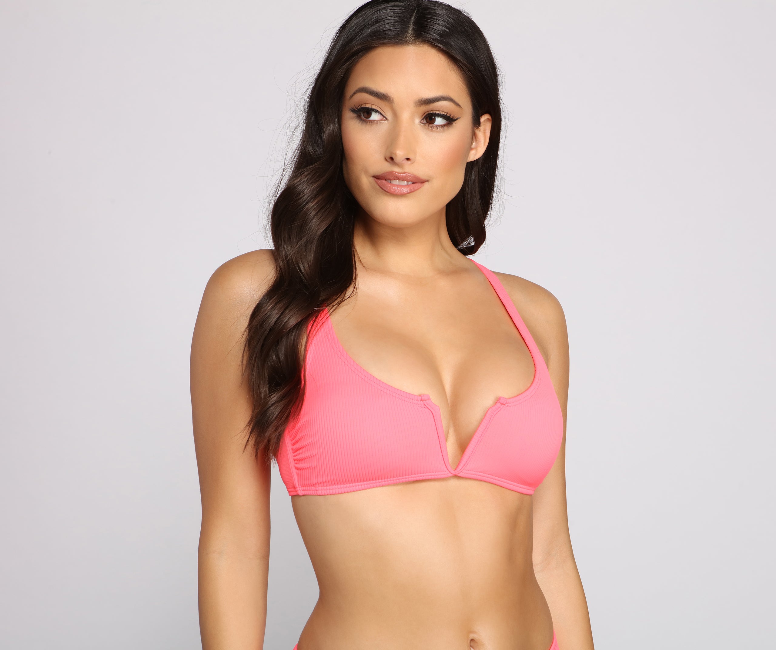 Basic Glam Ribbed Bikini Top