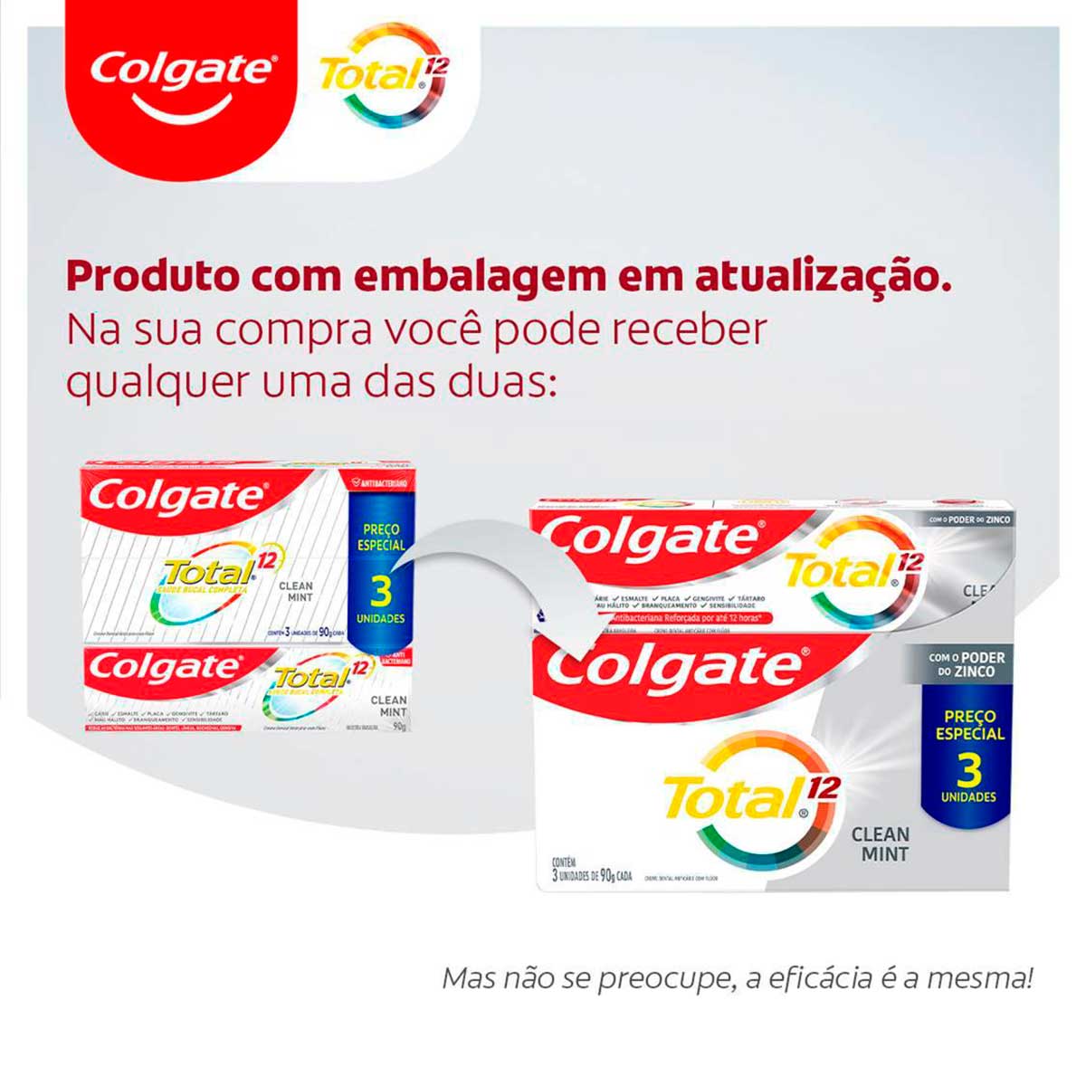 Creme Dental Colgate Total 12 Clean Mint 90g