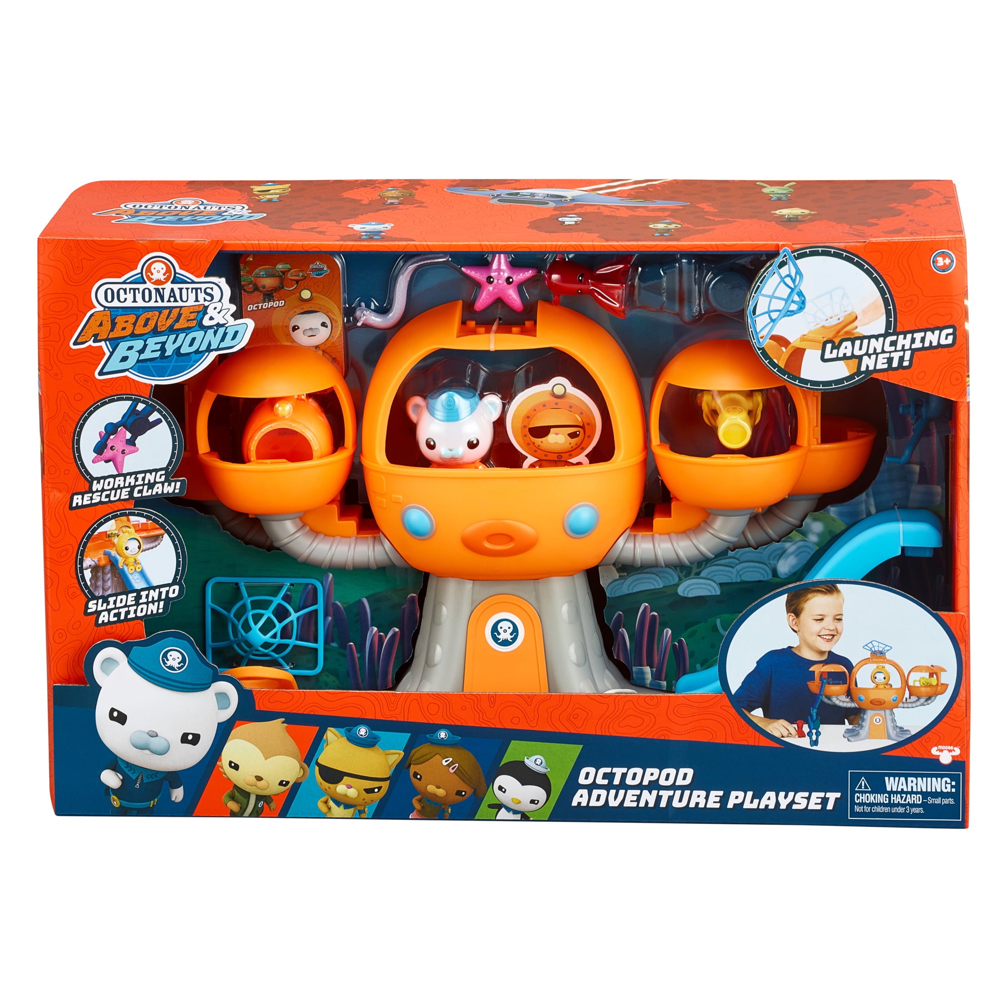 Octonauts Above and Beyond， Octopod Playset， Deep Sea Captain Barnacles and 3 Creatures， 6 Total Pieces， Preschool， Ages 3+