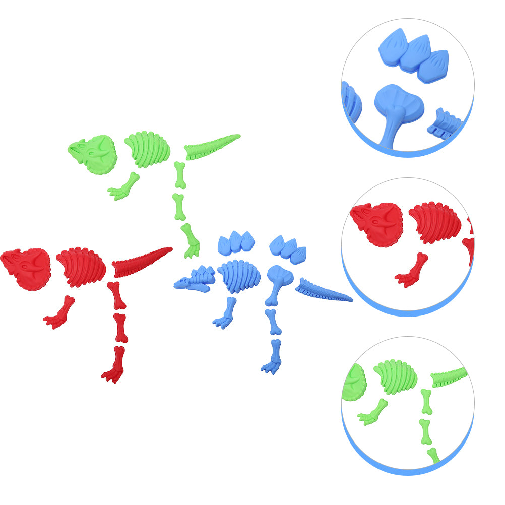 NICEXMAS 3pcs Dinosaur Sand Molds Dinosaur Fossil Sand Molds Multi-color Beach Toy Set