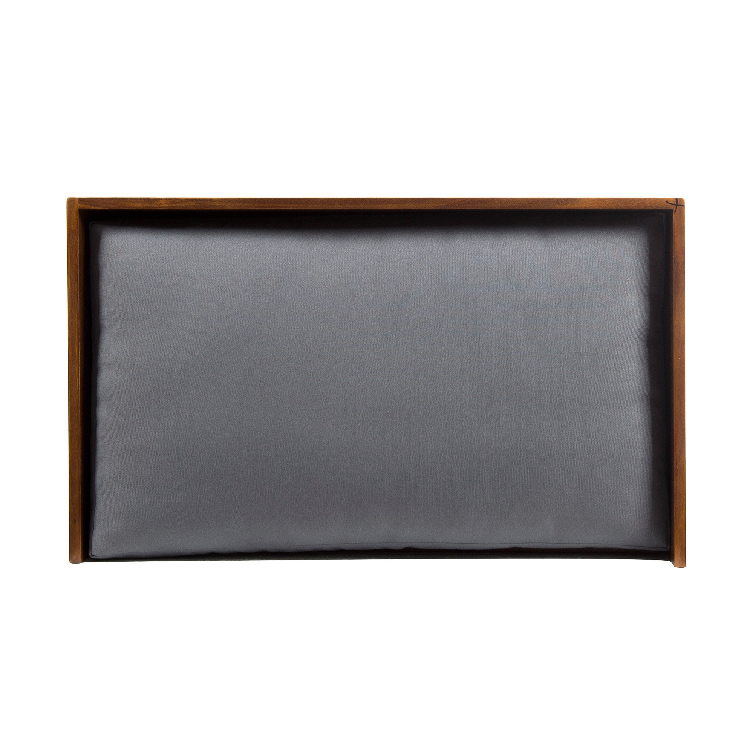 Dorel Acacia Wood Dog Bed with Water Resistant Cushion， Dark Oak