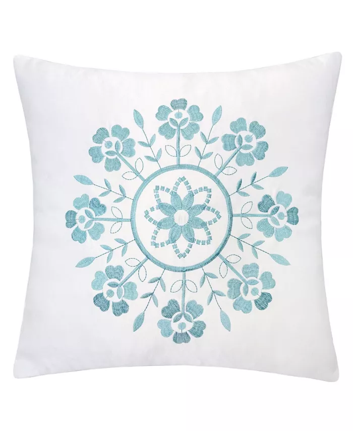Homey Cozy Reagan Embroidery Square Decorative Throw Pillow