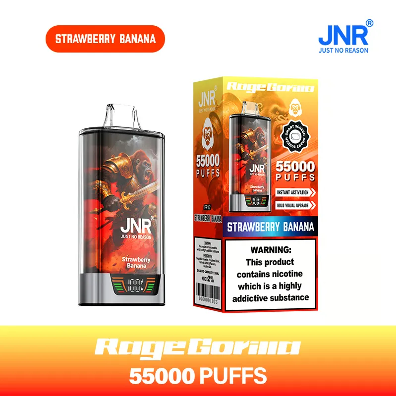 💨 JNR Rage Gorilla – Einweg-Vape mit 55000 Zügen, Dual-Mesh-Coil, Smart-Display & Typ-C-Schnellladefunktion 🐒⚡💨