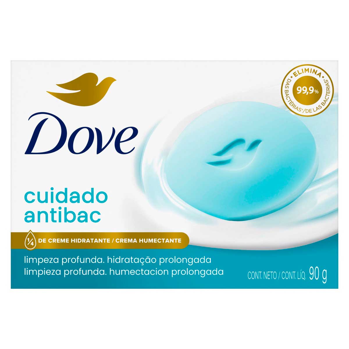Sabonete em Barra Antibacteriano Dove Cuida & Protege Caixa 90 g
