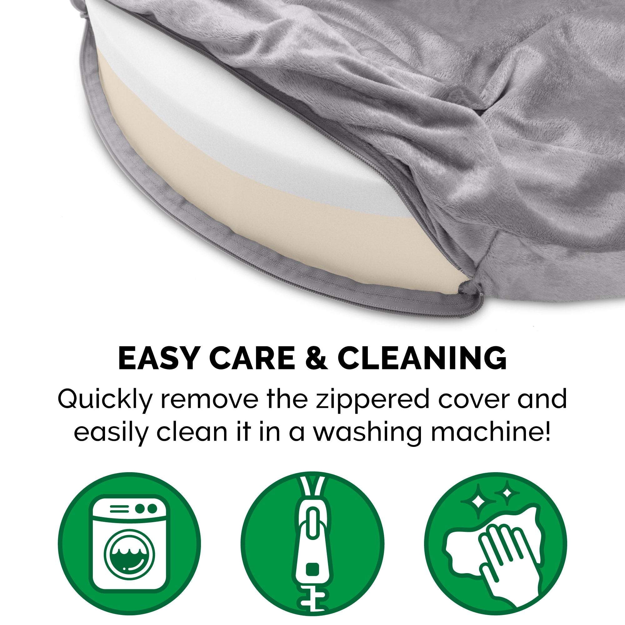 FurHaven | Memory Foam Wave Fur and Velvet Snuggery Burrow Pet Bed for Dogs and Cats， Dark Gray， 35-Inch