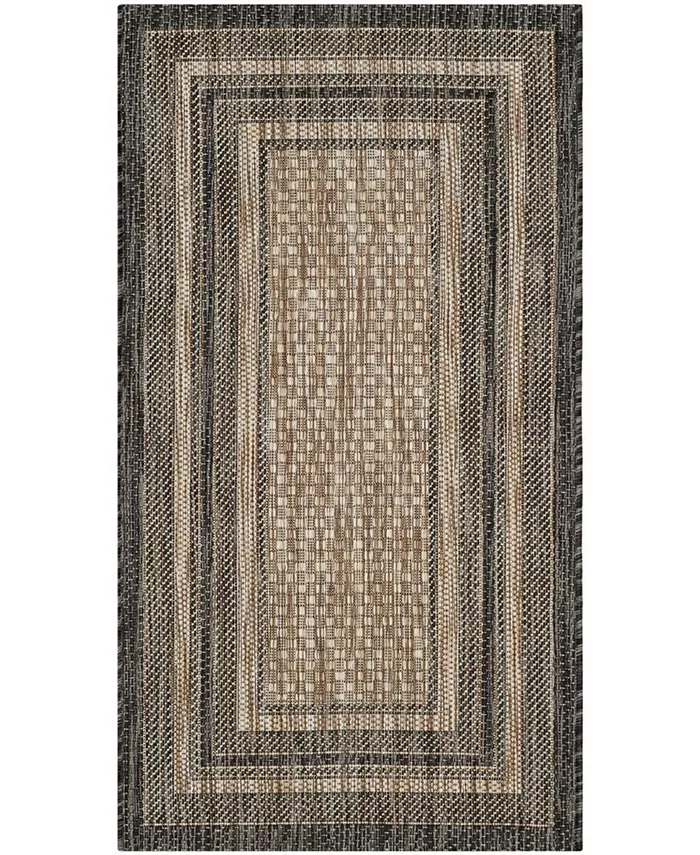 Safavieh Courtyard Natural and Black 2' x 3'7