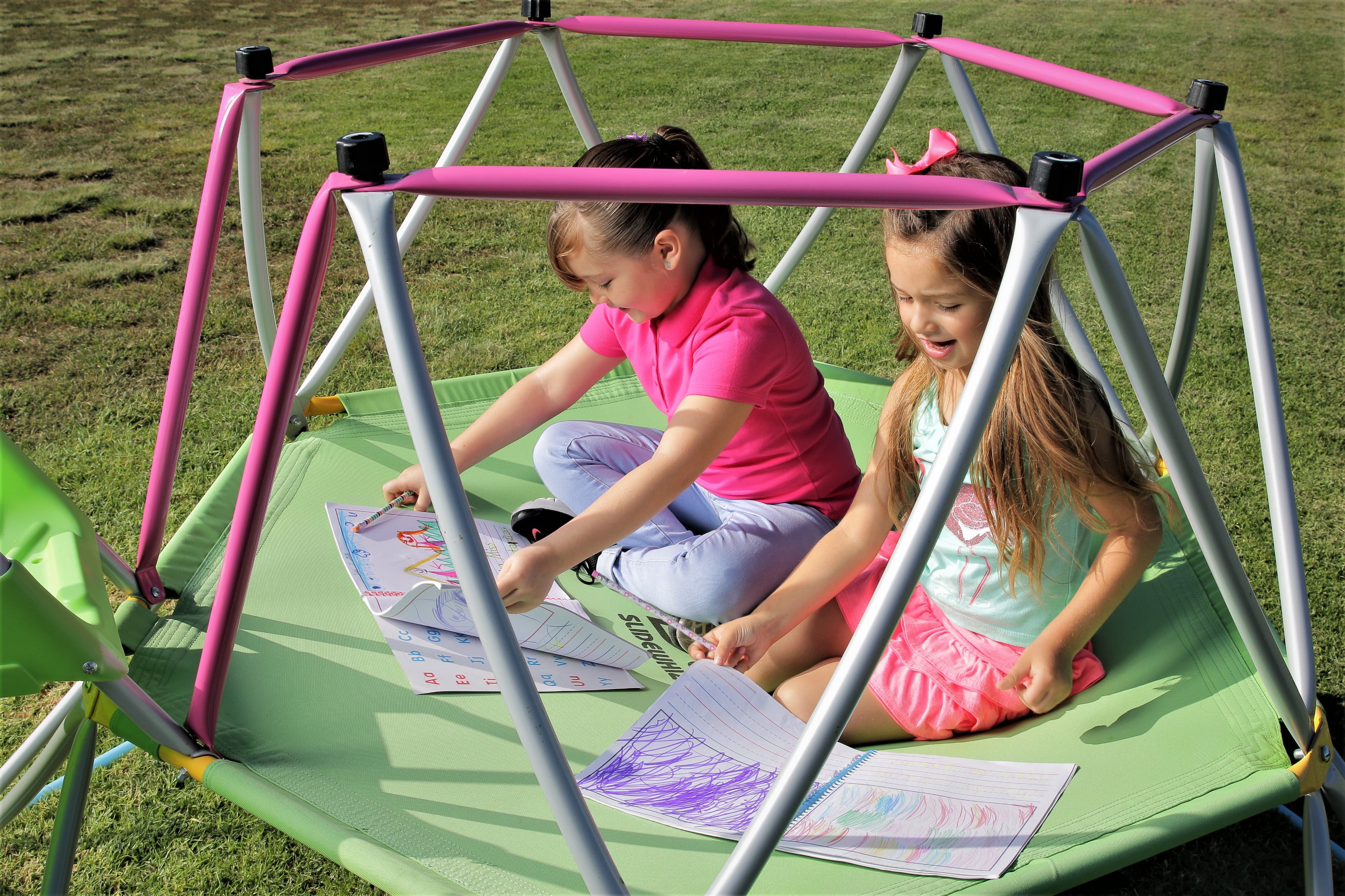 Platports Kids Dome Climber with Slide Set- Indoor Outdoor Playground - Age 3-10 - 55 inches mat