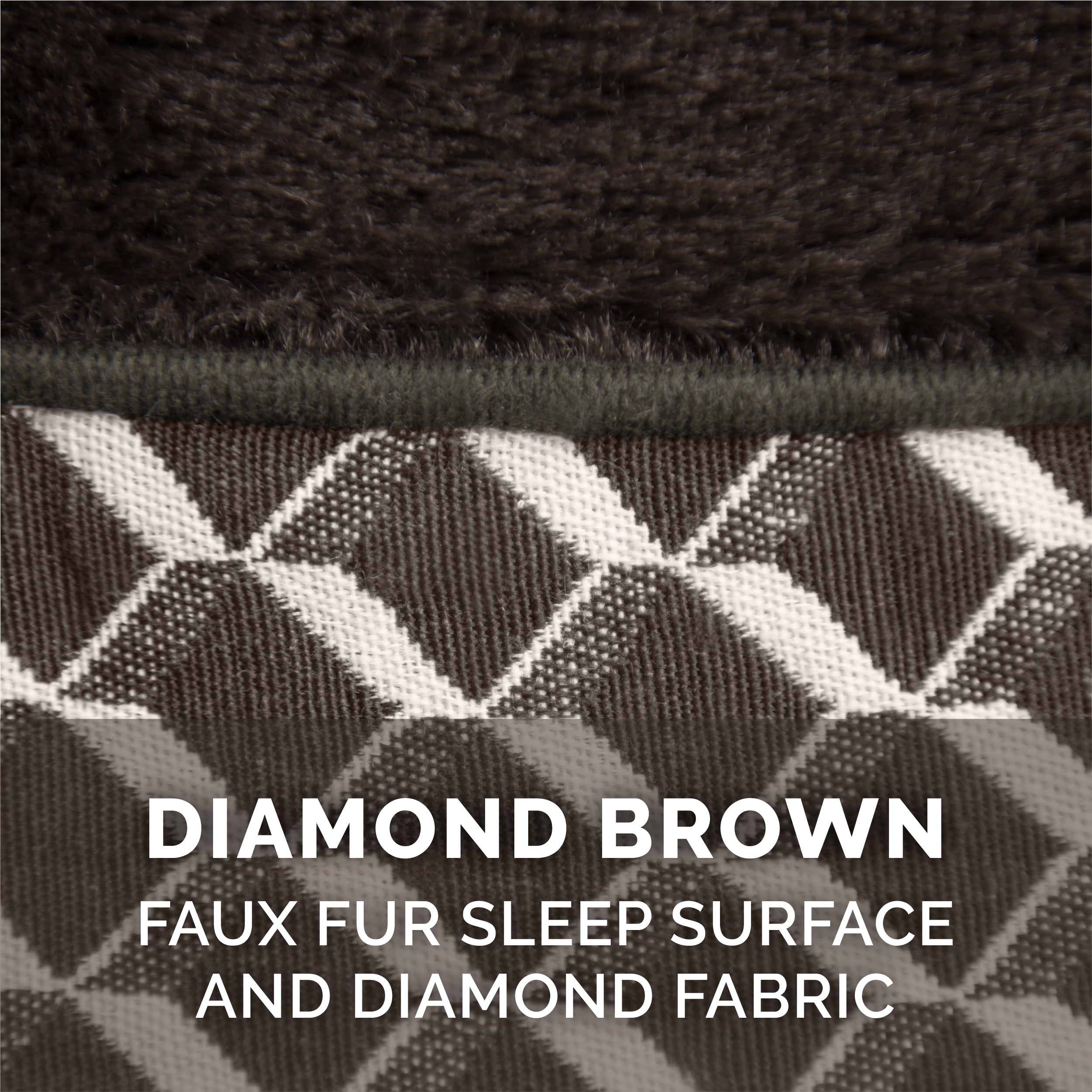 FurHaven Pet Products | Memory Foam Plush and Decor Comfy Couch Sofa-Style Pet Bed for Dogs and Cats， Diamond Brown， Medium