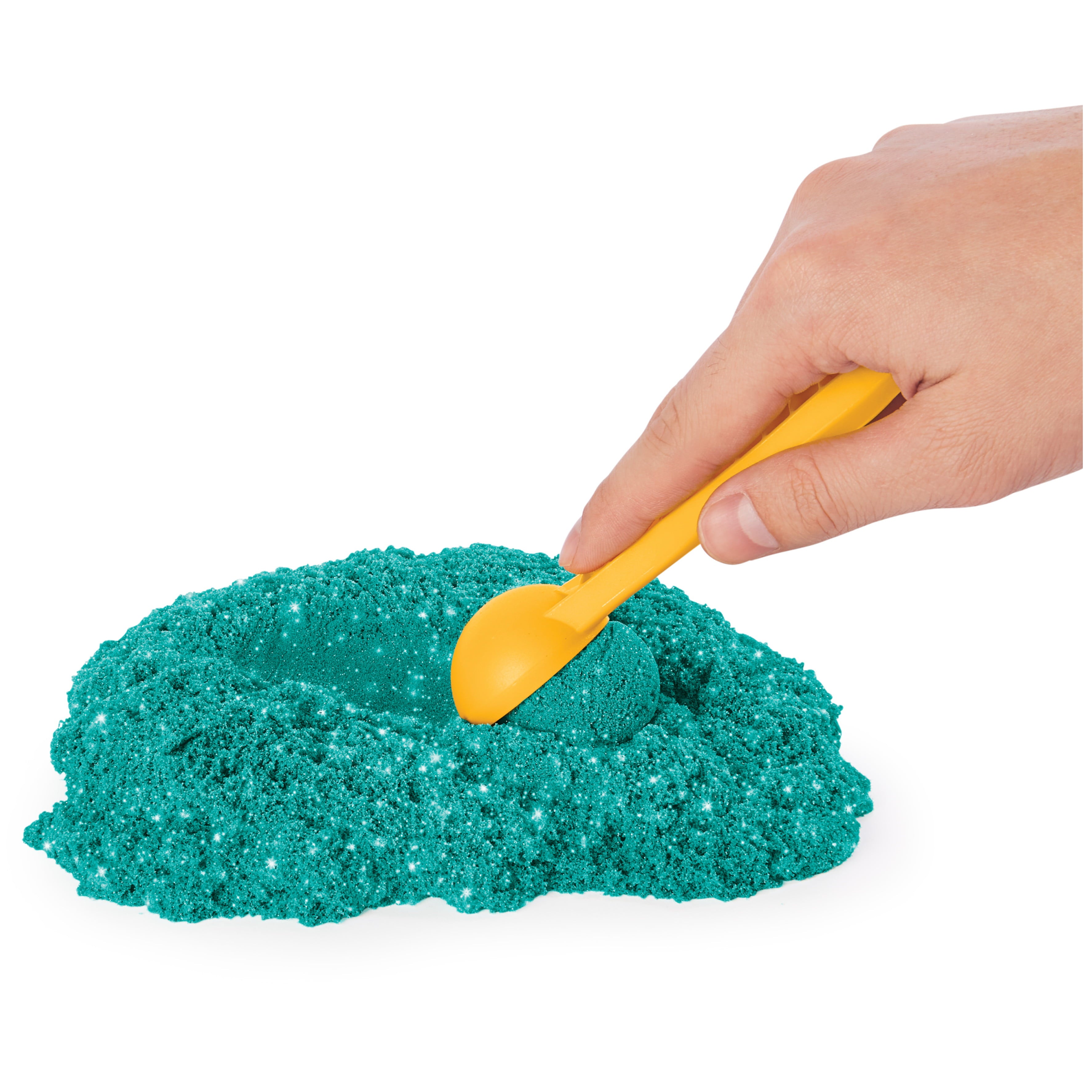 Kinetic Sand Sparkle Sandcastle Set w/ 1lb Teal Shimmer Kinetic Sand
