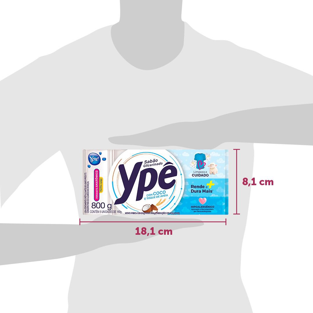 Sabao em Barra Ype Coco e Aveia 800g