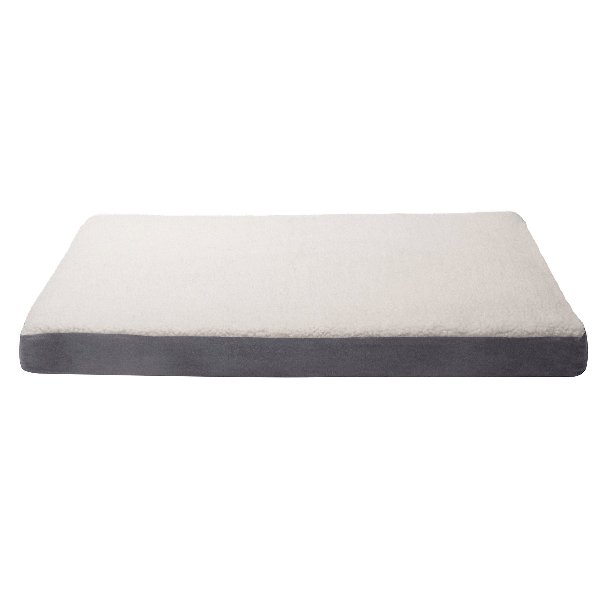FurHaven Pet Products Faux Sheepskin and Suede Deluxe Orthopedic Dog Bed - Gray， Jumbo Plus