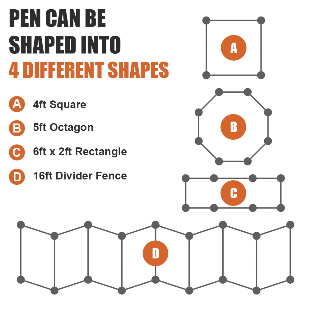 Vibrant Life  8- Panel Wire Pet Exercise Play Pen with Door， 42