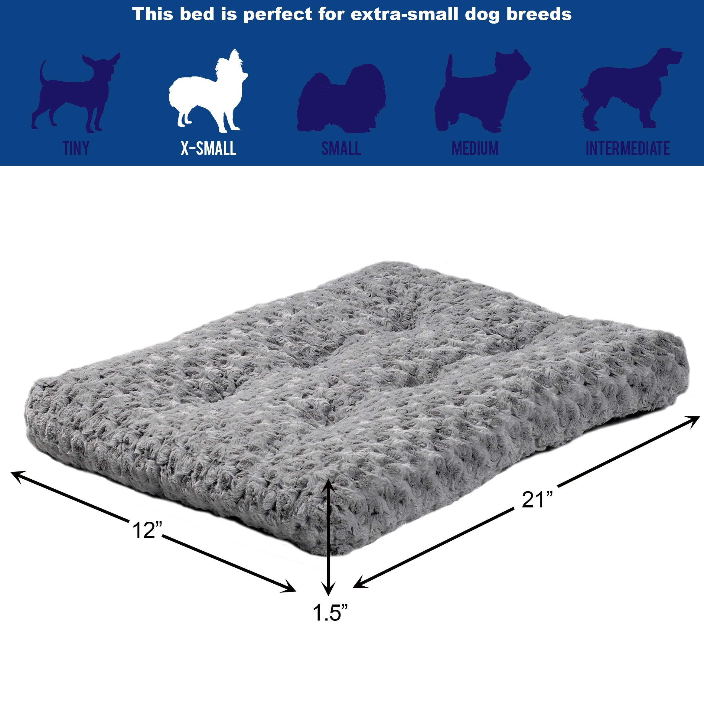 MidWest Quiet Time Dog Bed and Crate Mat， Deluxe Ombre Swirl， 22