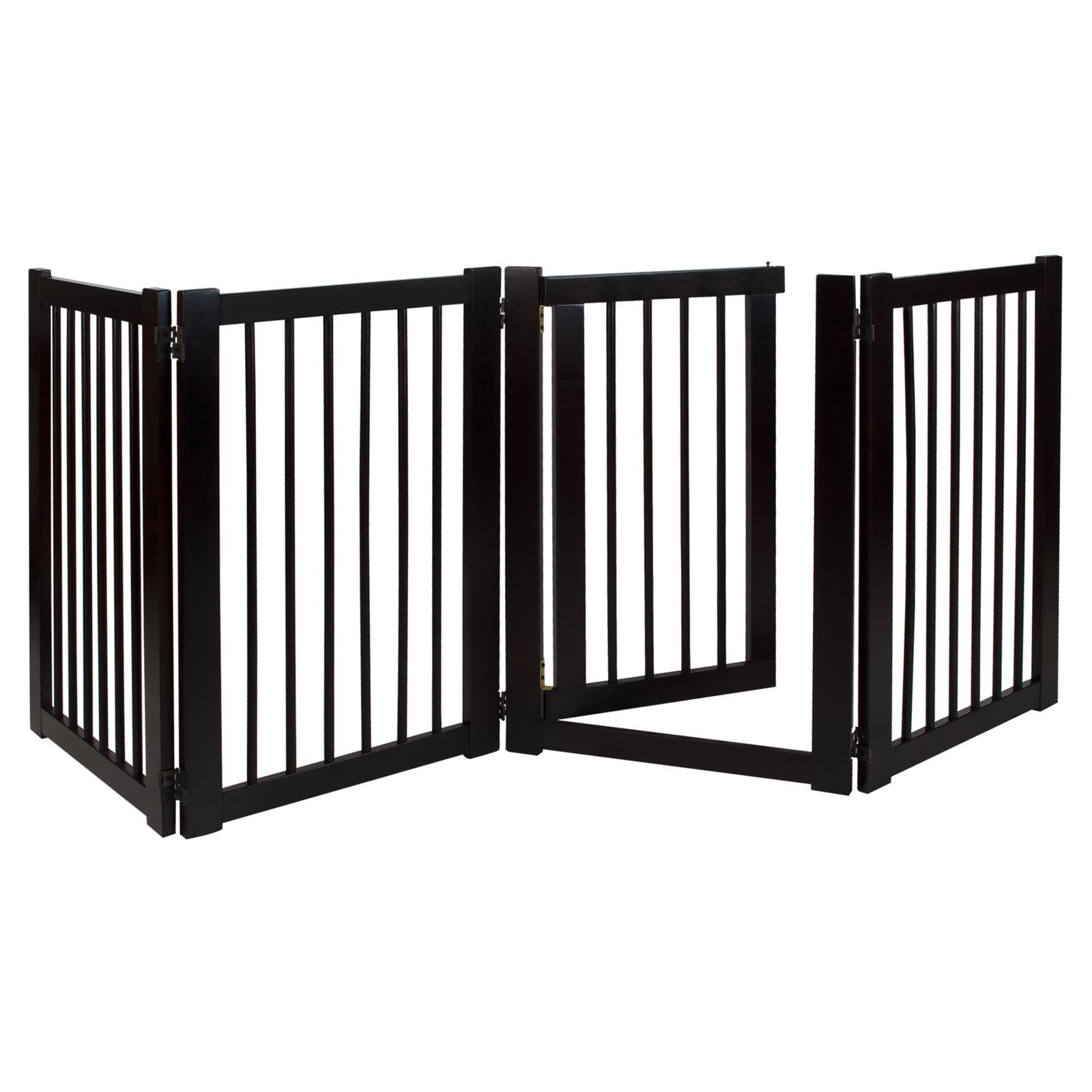 Casual Home Configurable Freestanding Pet Gate with Walk Through Door - Espresso