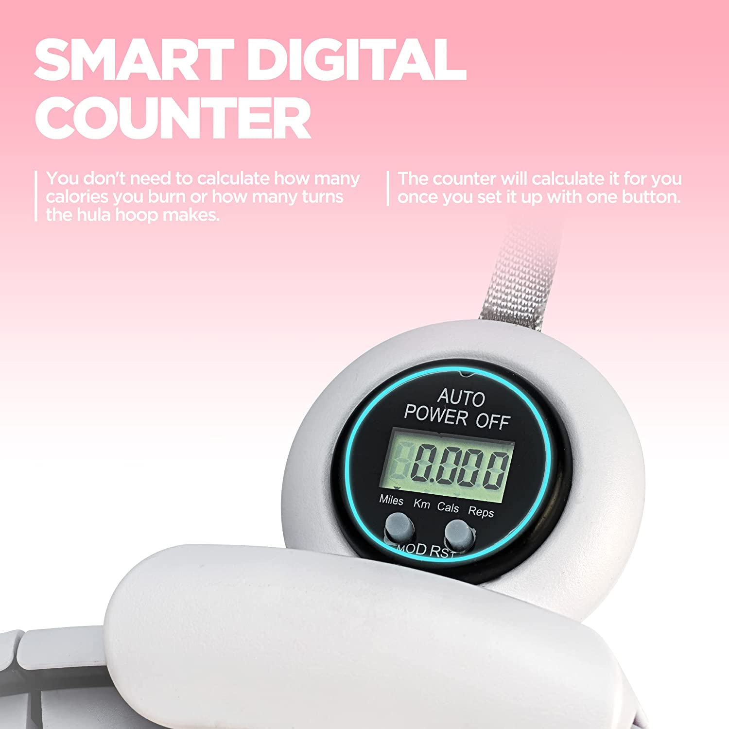 Smart Weighted Hula Hoop for Exercise – Weighted Infinity Hoop for Abs and Hips with Digital Counter – Quiet， Adjustable Smart Hula Hoop for Waist Sizes 31–44 Inches – Home Workout Equipment by generic