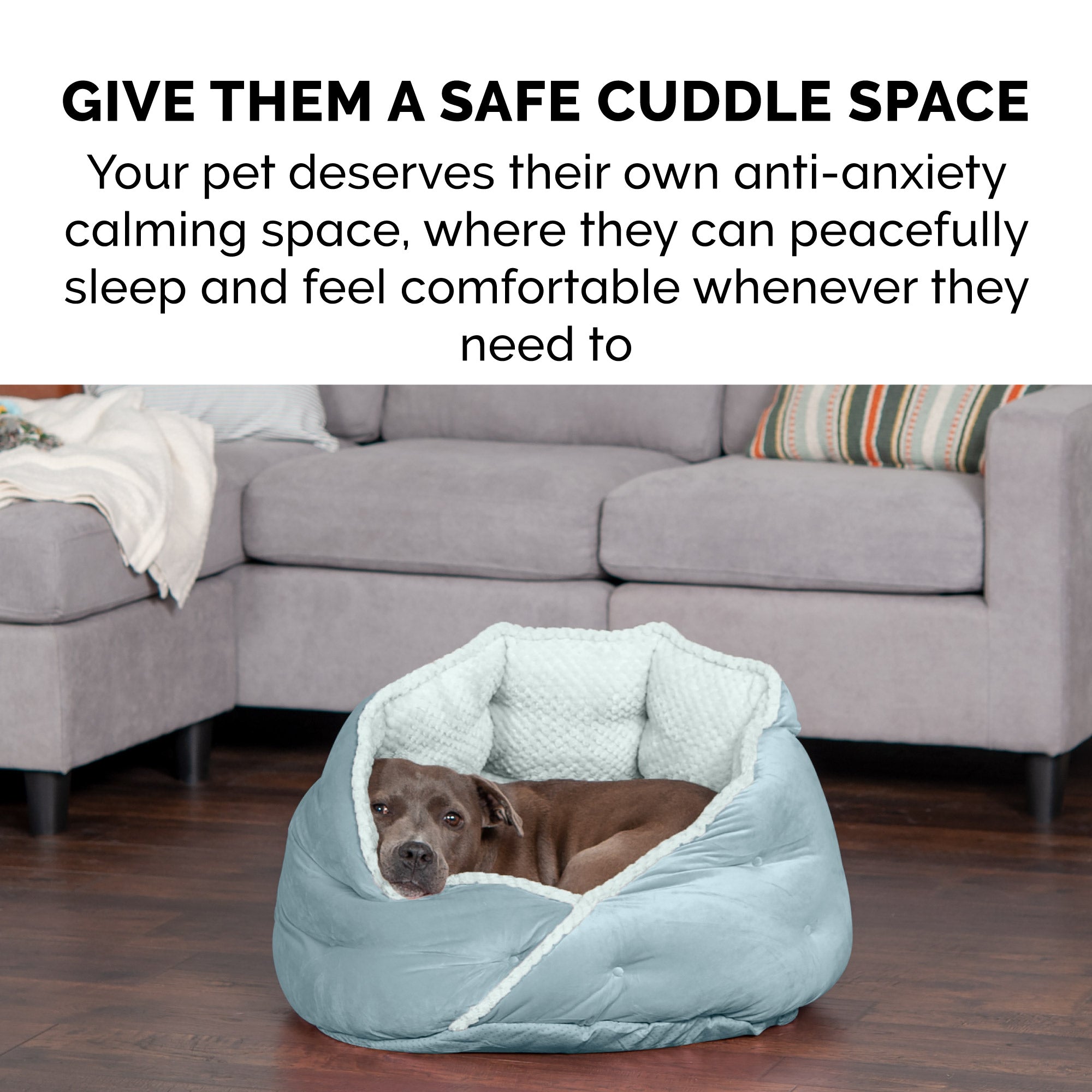 FurHaven Pet Products Minky Faux Fur and Velvet Hug Bed for Dogs and Cats