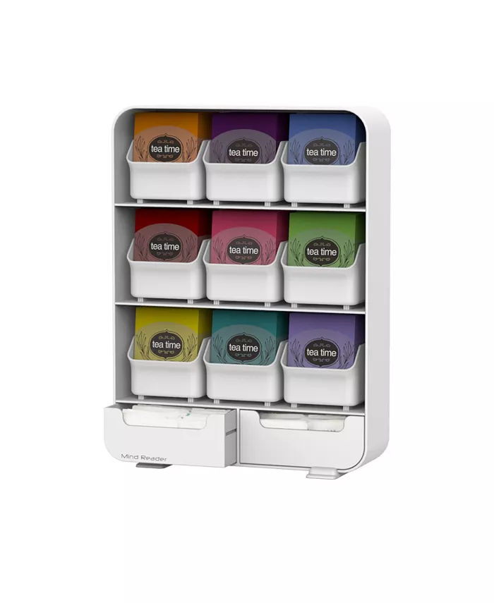 Mind Reader 9 Removable Drawers Tea Bag holder and Condiment Organizer