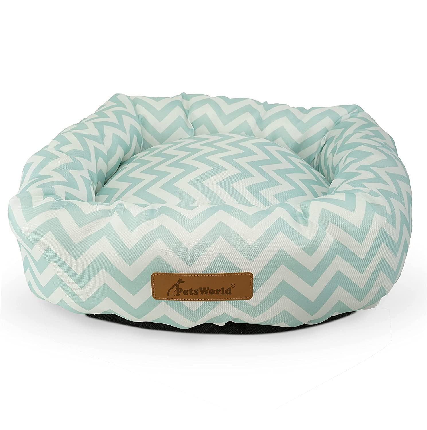 PetsWorld Plush Round Donut Bed. | (13L x 27W x 6H inches)