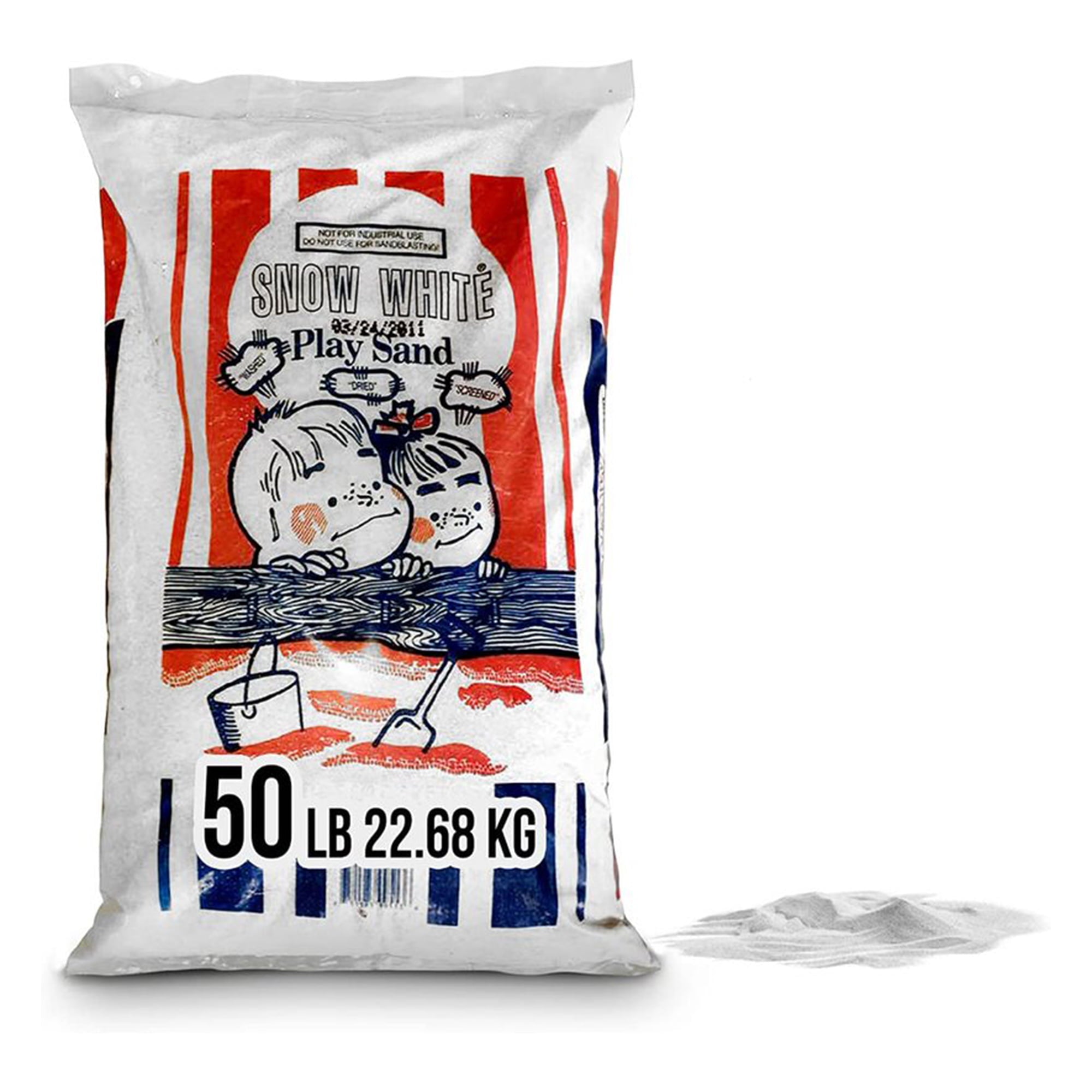 US Silica Snow White Comfortable Play Sand for Sand Tables, White, 50lb Bag