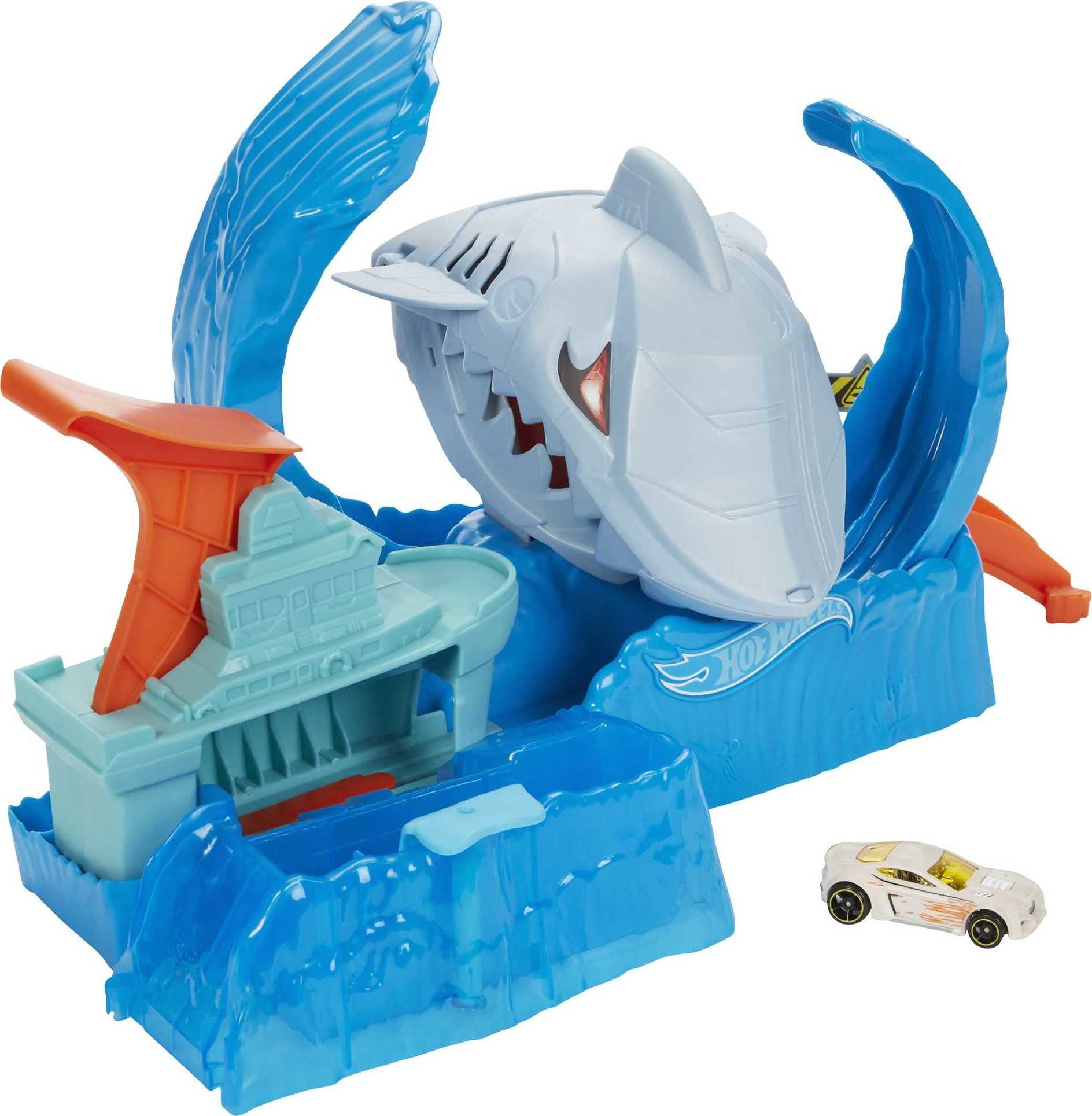 Hot Wheels City Color Changing Robot Shark Playset， Kids Ages 3 and Older