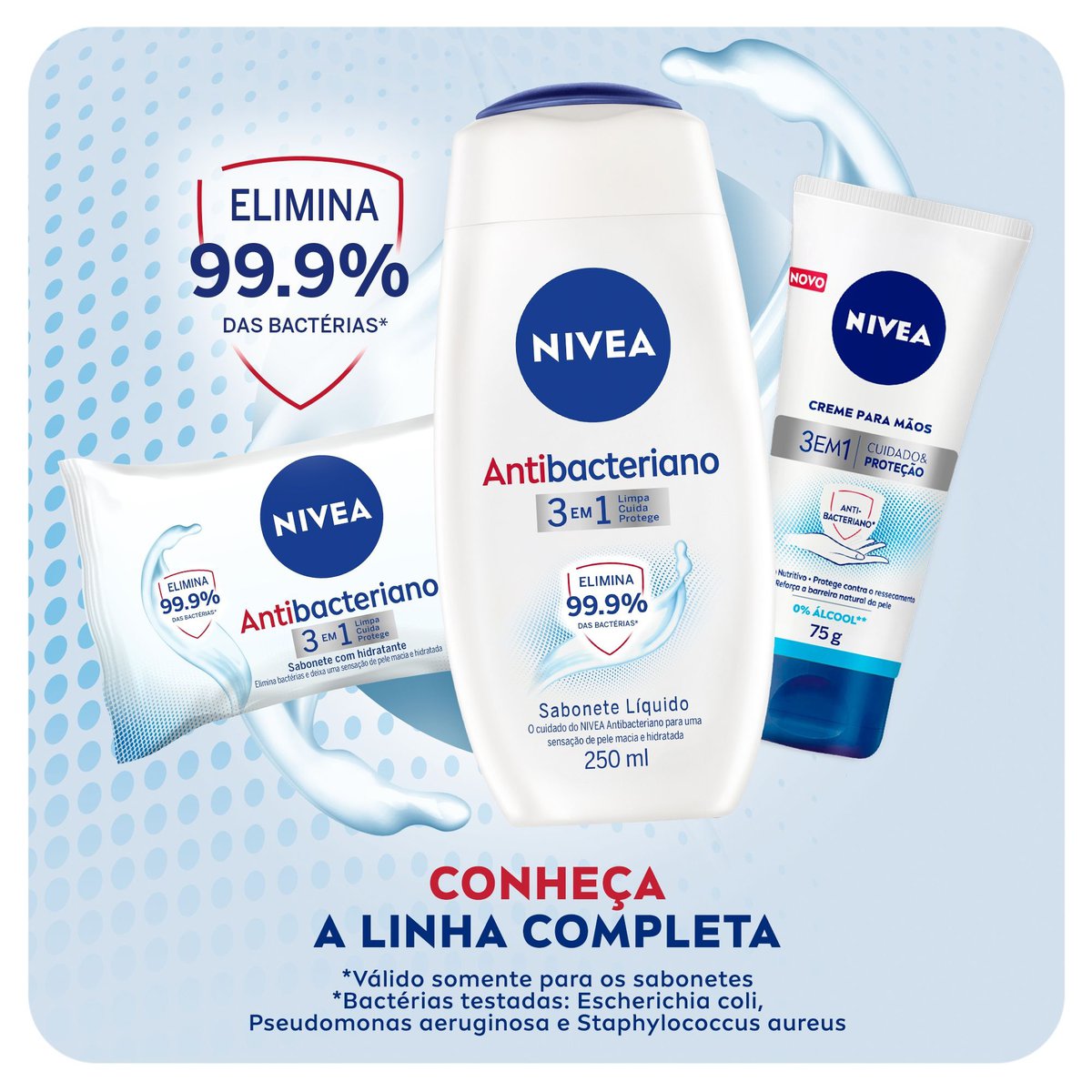 Sabonete em Barra Antibacteriano 3 em 1 NIVEA 85g