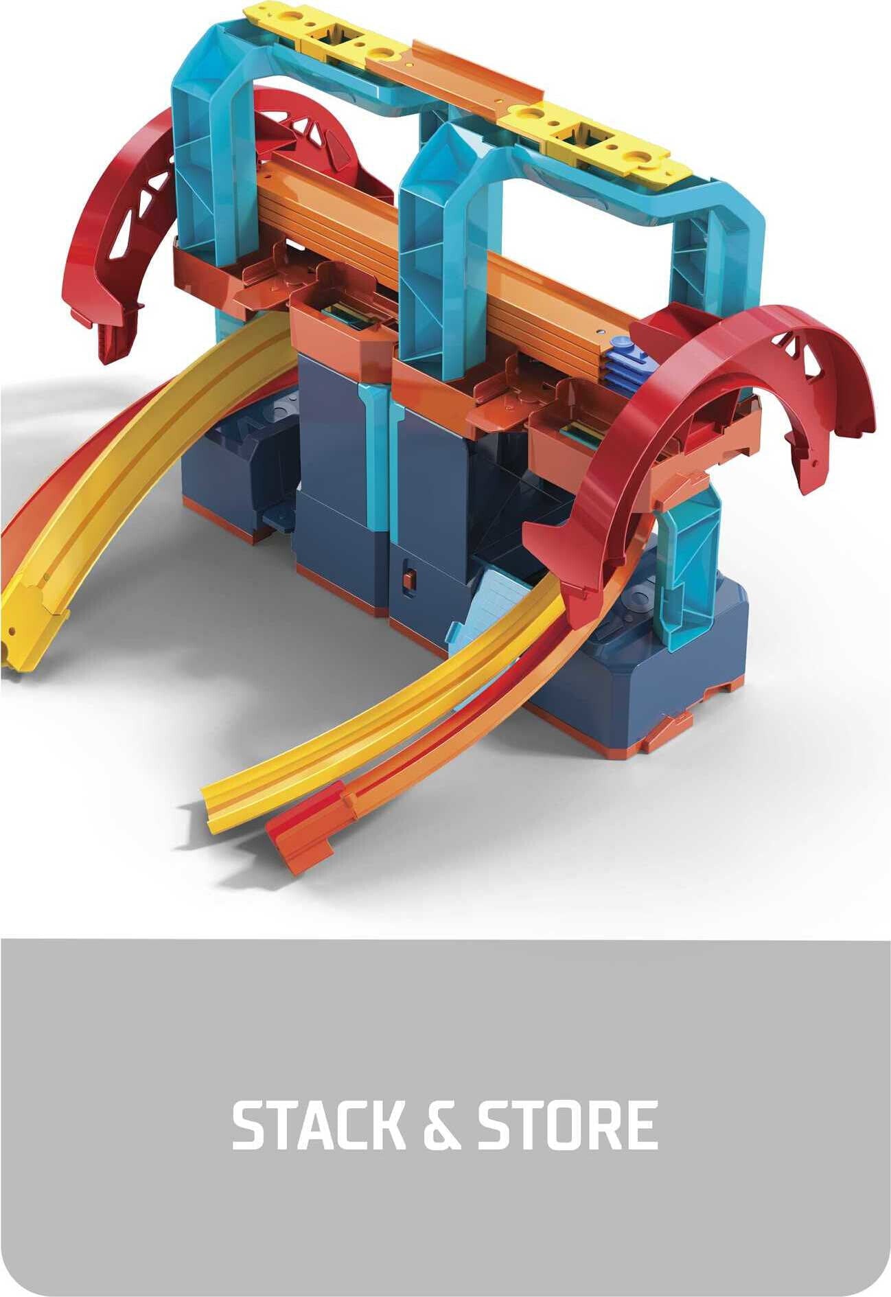 Hot Wheels Track Builder Unlimited Ultra Boost Kit Track Set， Motorized Boosters and Toy Car