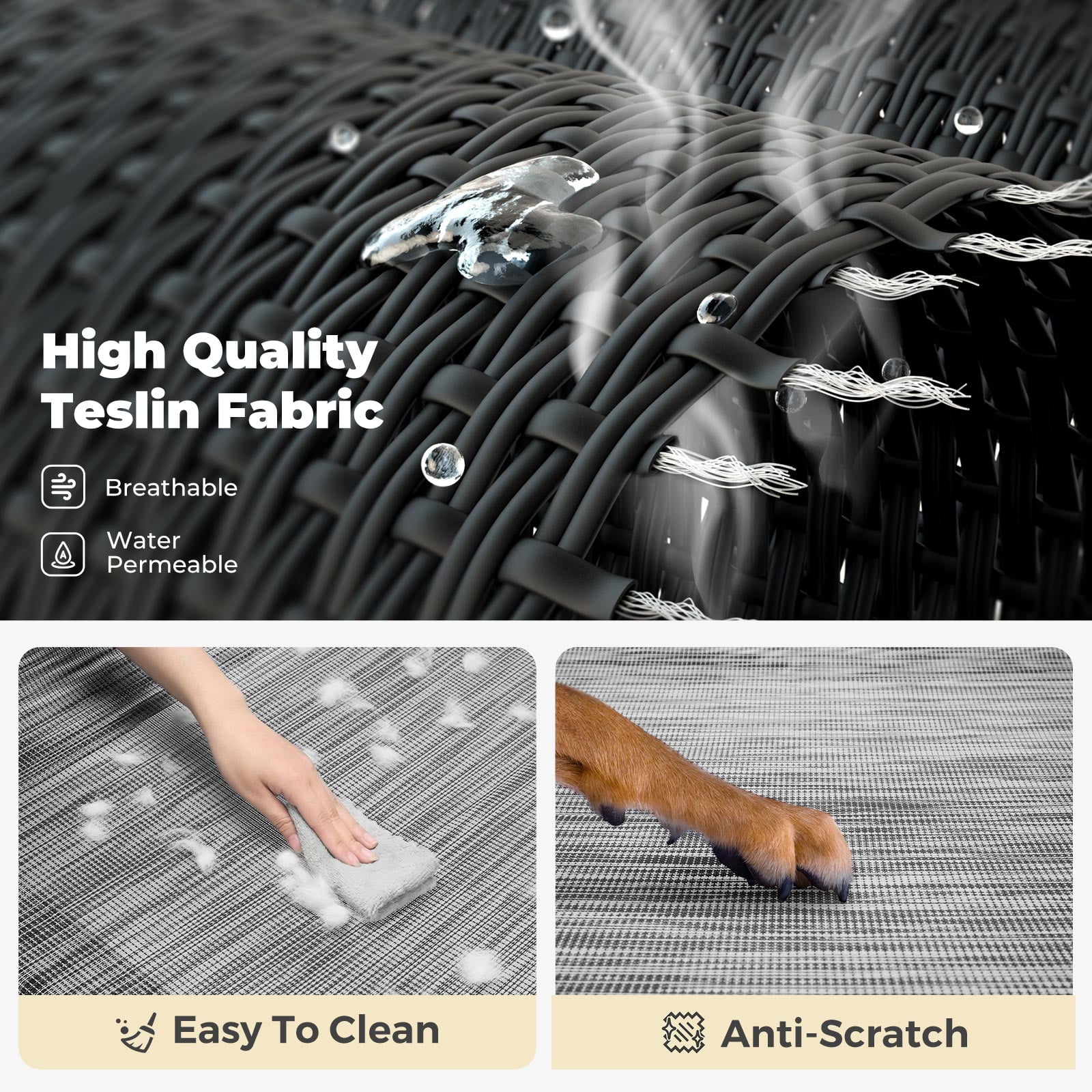 Veehoo Original Cooling Elevated Dog Bed， Raised Dog Cot with Washable Mesh， Medium， Black Silver