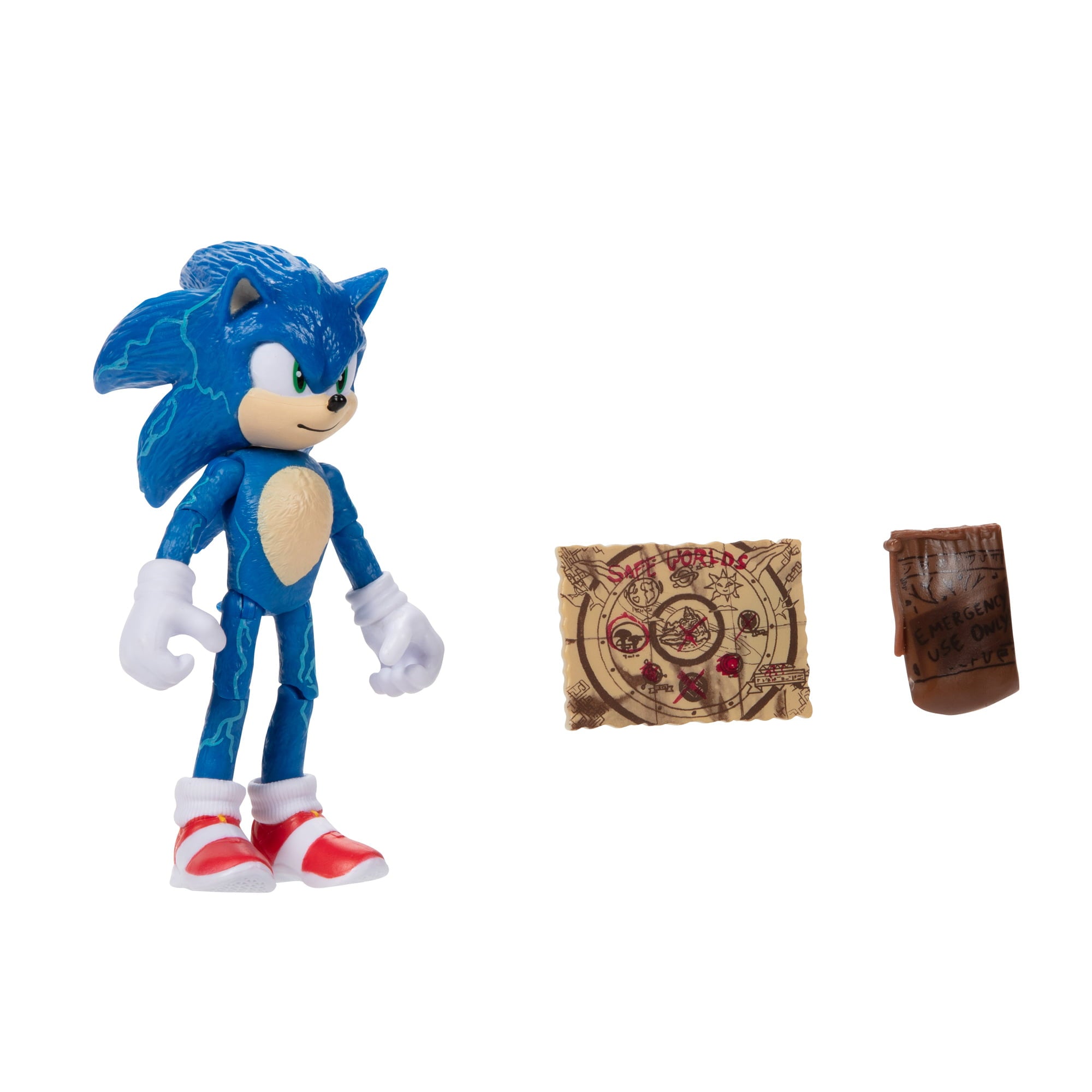 Sonic 2 Movie 4 Inch Figures Sonic with Map and Pouch