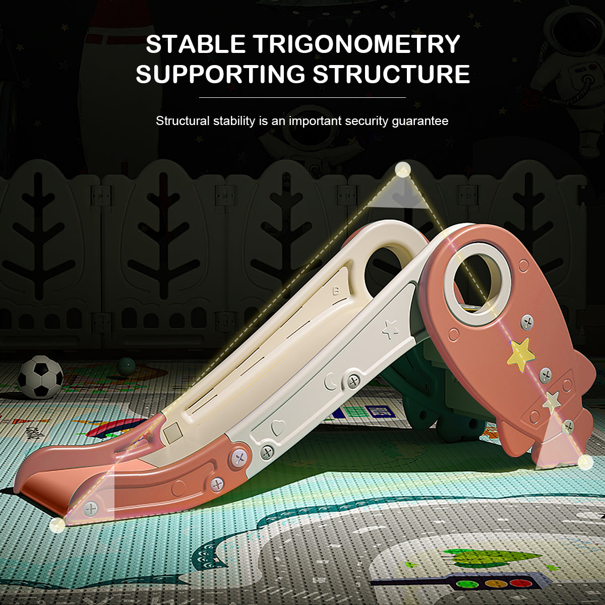 Toddler Slide Climber Set for Indoor Outdoor 3 Steps Freestanding Slide， Suitable Age1-5 Years Old Children Easy Set Up Baby Playset