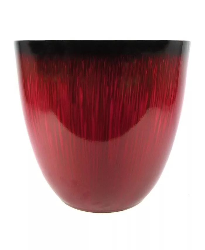 Gardener's Select Gardener Select Large Egg Shaped Planter 15 Inch Red Flower