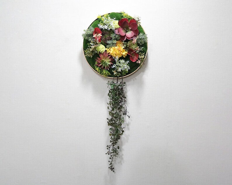 Artificial Succulent And Plant Wall Art, Fake Succulents In Frame, Fra