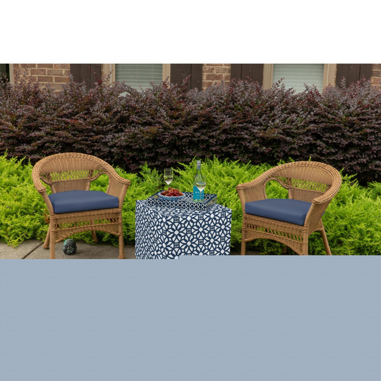 Sunbrella Wicker Seat Pad - Canvas Aruba