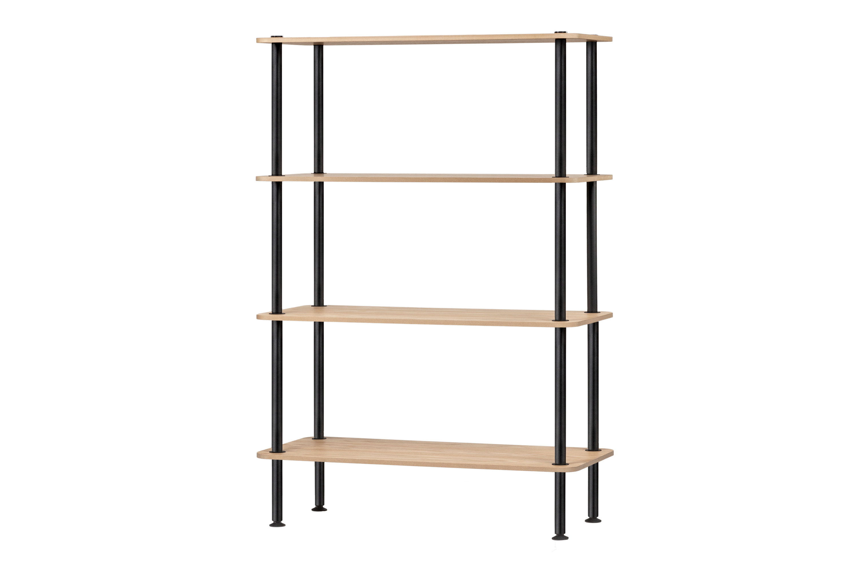 Open Wooden Bookcase with 3 Shelves and Clean Lines