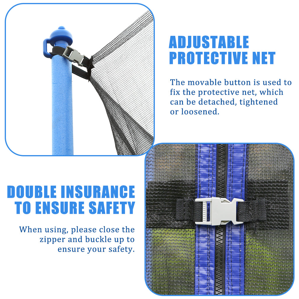 Furinno Trampoline with Enclosure for Kids and Adults， 12 Ft， Blue