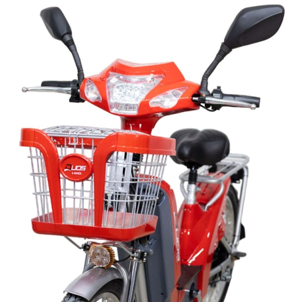 Bicicleta Elétrica E-Maxx Duos 800W Entrada USB Alarme e Seta cor Vermelha