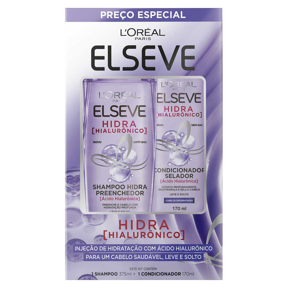 Kit Elseve Hidra Hialuronico Shampoo 375ml + Condicionador 170ml