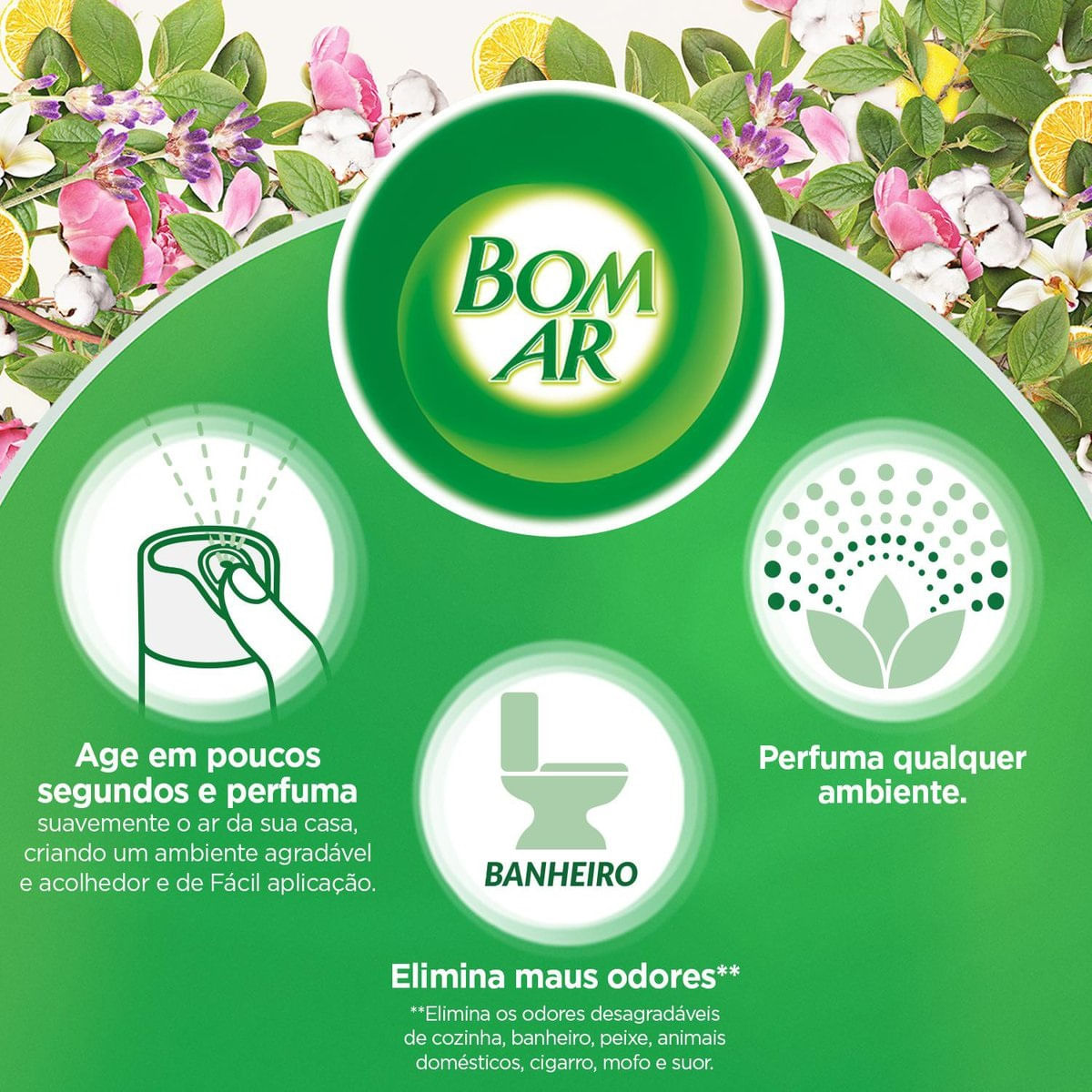 Aromatizador Bom Ar Aerossol Campos de Lavanda Embalagem Economica 360ml
