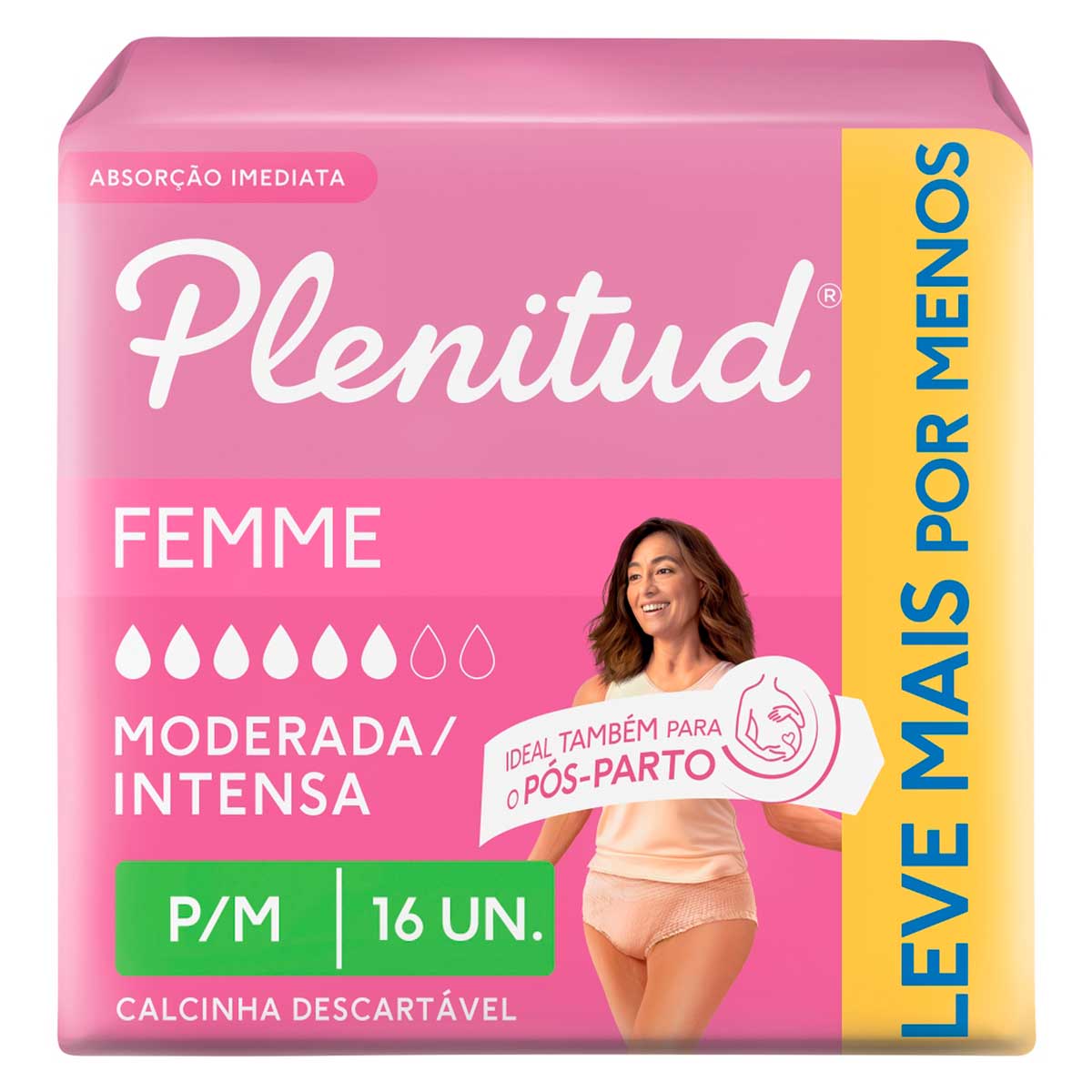 Roupa Intima Plenitud Femme para Incontinencia P/M-16 Unidades