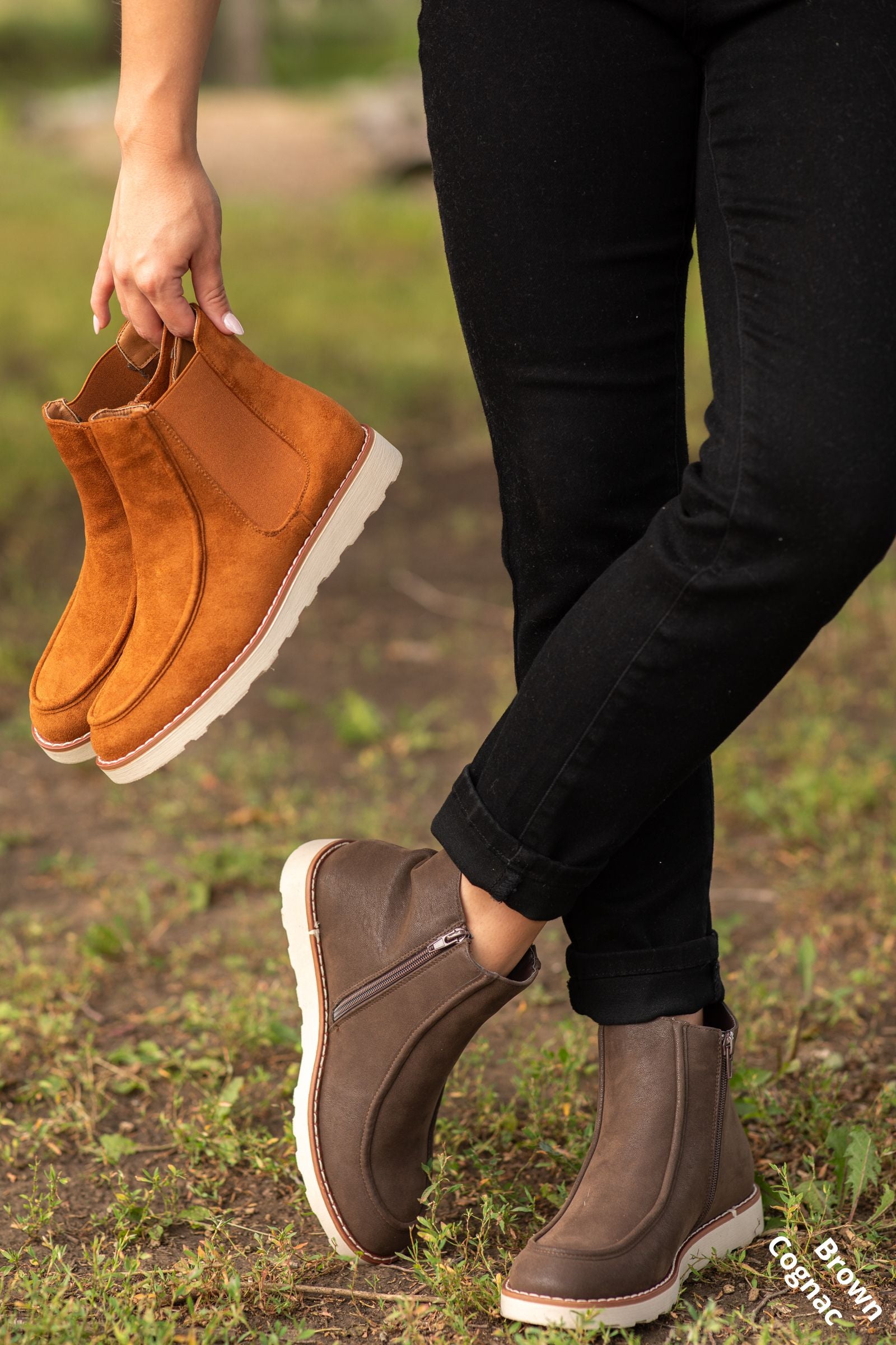 Wedge Bootie With Inside Zip Detail