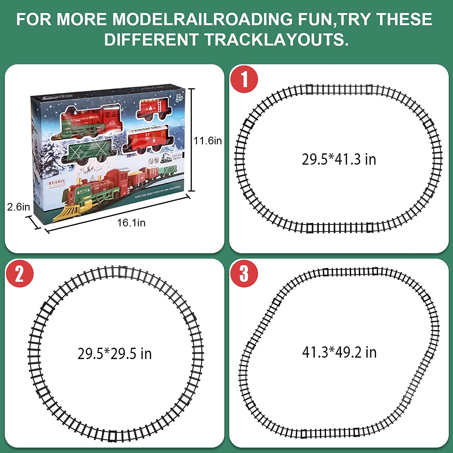 30PCS Christmas Train Toy Set， Electric Train Sets with Smoke， Sounds， Lights， Train Toy for Boys Girls