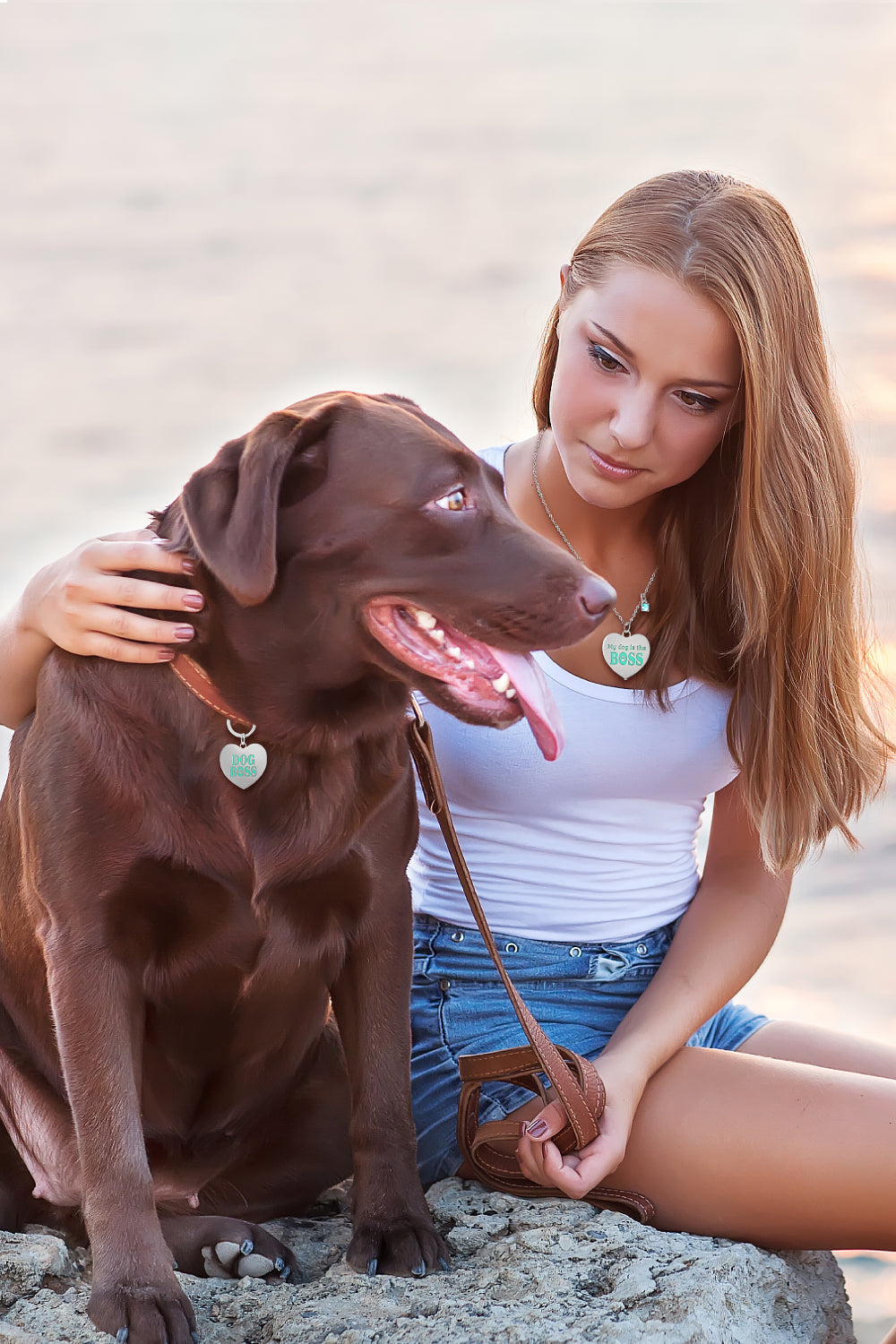 Connections from Hallmark Stainless Steel Dog Boss Tag and Necklace Set