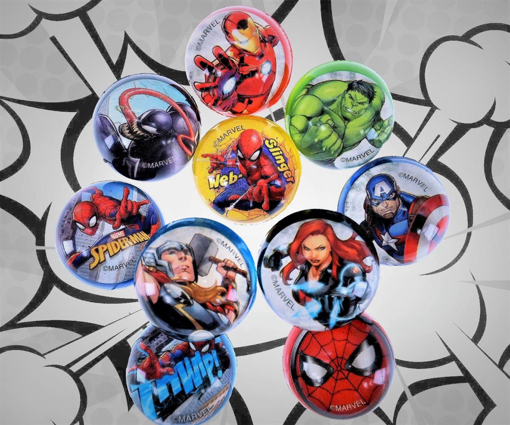 Marvel Avengers Bouncy Balls Superballs Super Hi Bounce 1.2