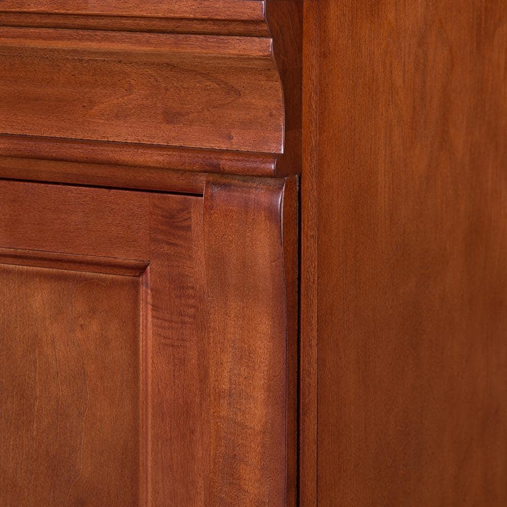 Home Decorators Collection Naples 48 in W Bath Vanity Cabinet Only in Warm Cinnamon with Right Hand Drawers