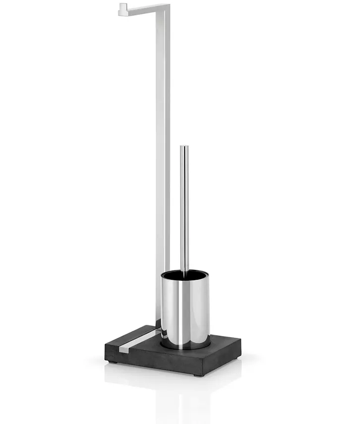 blomus Toilet Butler With Short Brush Holder - Holds 1 Roll Polished