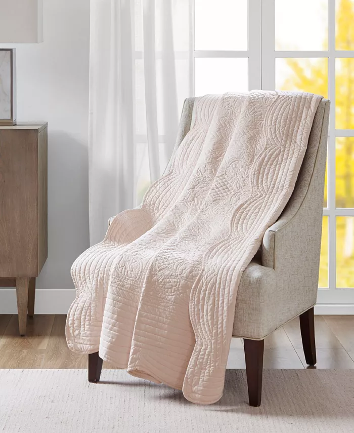 Madison Park Tuscany Scalloped-Edge Throw， 60