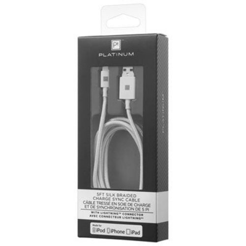 Platinum PT-MA5S2 5' Braided Lightning Silver