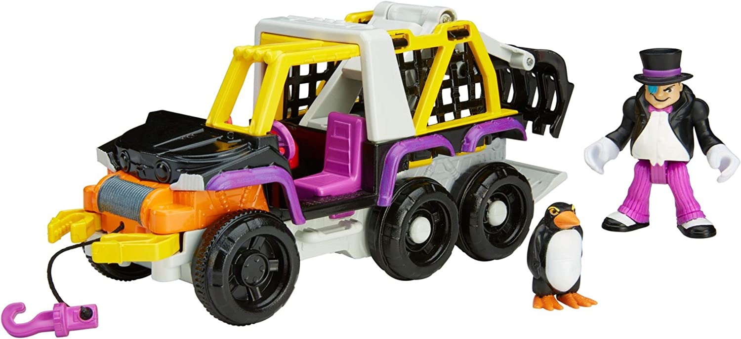 Imaginext Gotham City DC Superfriends Batman Villain vehicle with Minifigure - Penguin and 8 Wheeler Truck