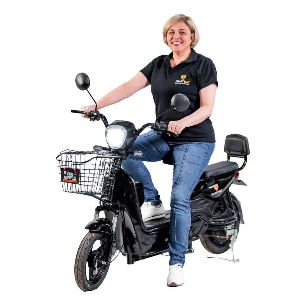 Bicicleta Elétrica Turbo 500w Adulto Sem CNH Scooter - Cor: Preto