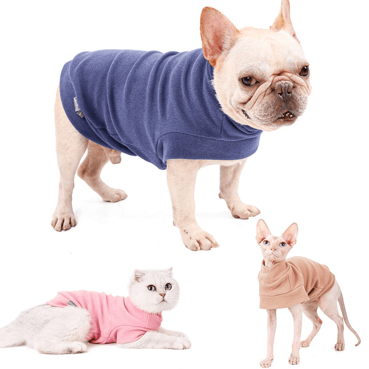 ROZKITCH Hairless Cat Sweatshirt Small Dog Hoodie Fleece Dog Sweatshirt Spring Soft Vest Thickening Warm Cat Sweater Puppy Clothes Sweater Pet Pajamas for Small Dog Cat Puppy Kitten