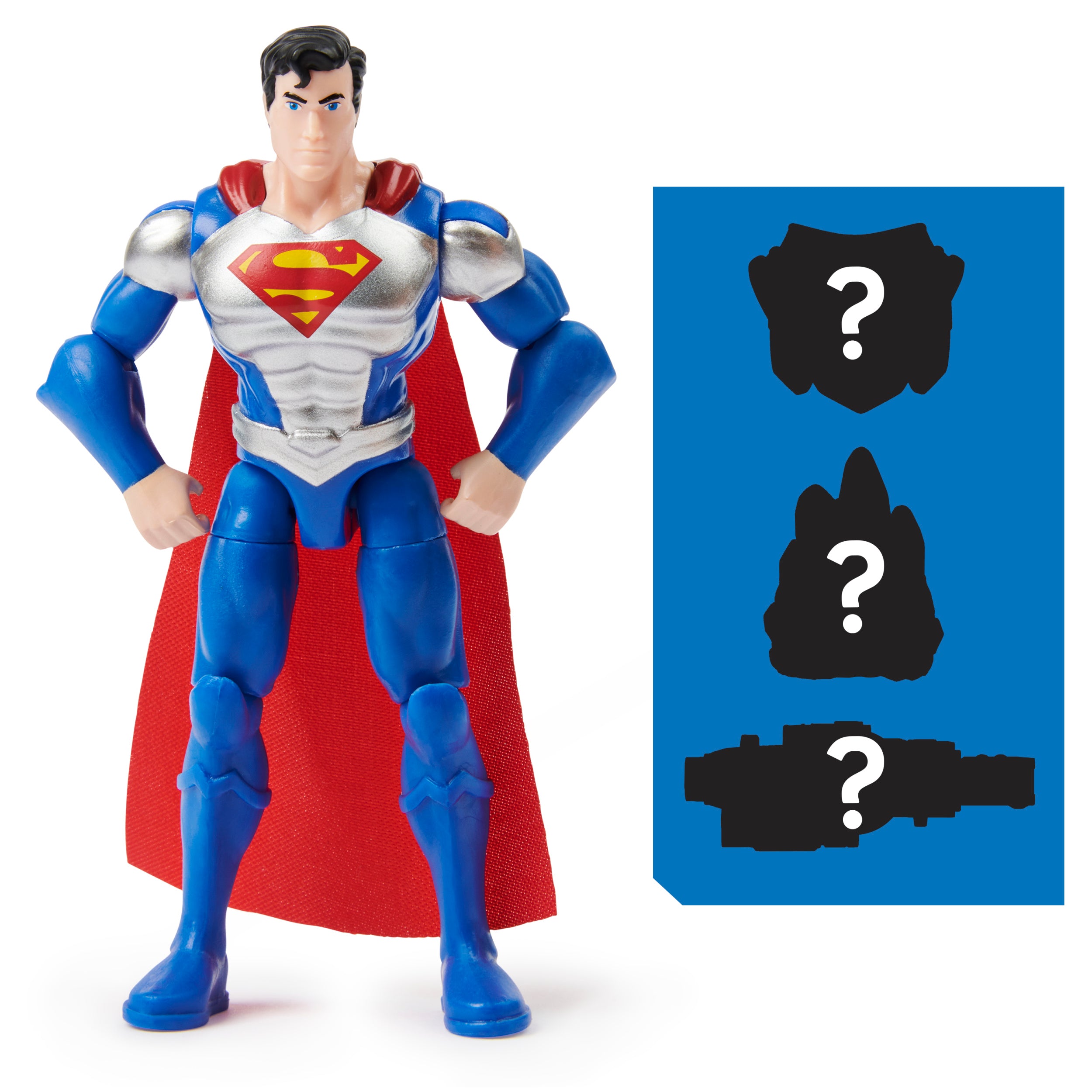DC Comics 4-inch SUPERMAN Action Figure with 3 Mystery Accessories， Adventure 3
